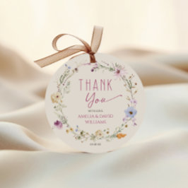 Etiquetas Para Recuerdos Elegante Baby Shower White Wildflower Gracias