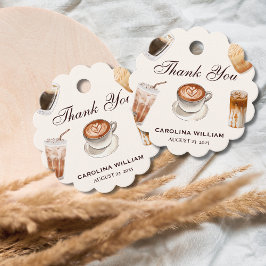 Etiquetas Para Recuerdos Elegante bebé está preparando café para bebé ducha