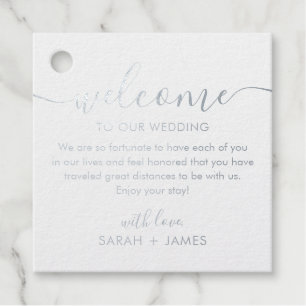 Etiquetas Para Recuerdos Elegante Bienvenida A Nuestro Boda Bag Relieve met