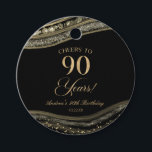 Etiquetas Para Recuerdos Elegante Black Gold Agate 90th Birthday Party<br><div class="desc">¡Estas son elegantes etiquetas favoritas de la fiesta de cumpleaños 90 de la Black Gold Agate!</div>