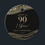 Etiquetas Para Recuerdos Elegante Black Gold Agate 90th Birthday Party<br><div class="desc">¡Estas son elegantes etiquetas favoritas de la fiesta de cumpleaños 90 de la Black Gold Agate!</div>