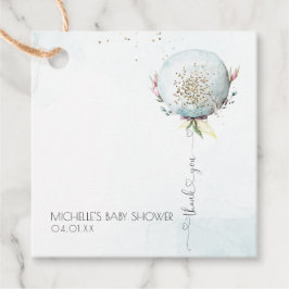 Etiquetas Para Recuerdos Elegante Blue Balloon Baby Shower Gracias