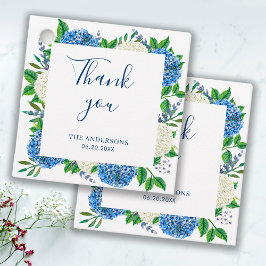 Etiquetas Para Recuerdos Elegante Blue Hydrangea Baby Shower Gracias