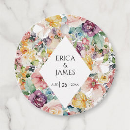 Etiquetas Para Recuerdos Elegante Boda acuarela floral