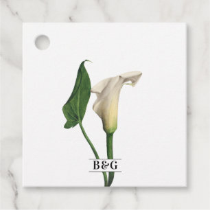 Etiquetas Para Recuerdos Elegante Boda botánico de Calla Blanca Lily Green