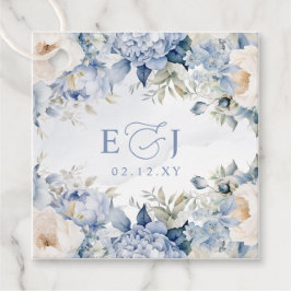 Etiquetas Para Recuerdos Elegante Boda Botánico Dusty Blue Floral