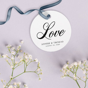 Etiquetas Para Recuerdos Elegante Boda de amor cursivo