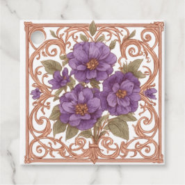 Etiquetas Para Recuerdos Elegante Boda de arco floral vintage de Nouveau