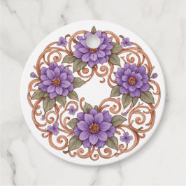 Etiquetas Para Recuerdos Elegante Boda de arco floral vintage de Nouveau