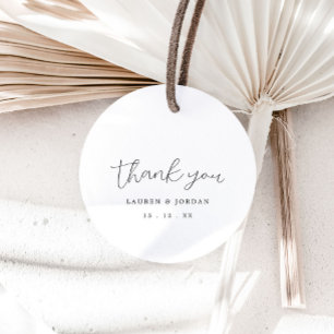 Etiquetas Para Recuerdos Elegante Boda de caligrafía gracias