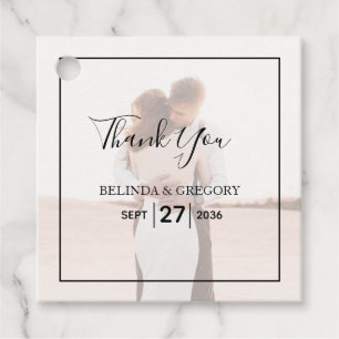 Etiquetas Para Recuerdos Elegante Boda de fotografía Minimalista simple