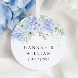 Etiquetas Para Recuerdos Elegante Boda de Hydrangea Azul