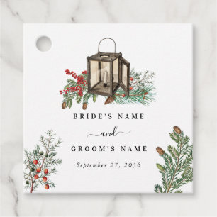 Etiquetas Para Recuerdos Elegante Boda de Lantern de Pine Trees Rustic Invi
