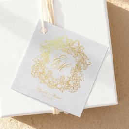 Etiquetas Para Recuerdos Elegante Boda de Monograma Script Escudo