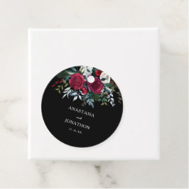 Etiquetas Para Recuerdos Elegante Boda de Navidades florales de invierno