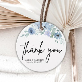Etiquetas Para Recuerdos Elegante Boda Dusty Blue Floral