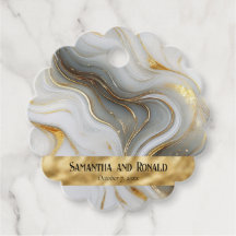 Elegante Boda Faux Gold, White & Gray Marled