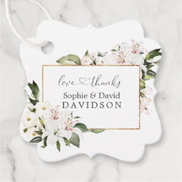 Etiquetas Para Recuerdos Elegante Boda Imperial Blanco Lilies Gold