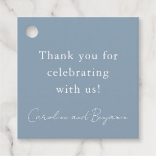 Etiquetas Para Recuerdos Elegante Boda Minimalista Dusty Blue Gracias