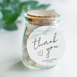 Etiquetas Para Recuerdos Elegante Boda Minimalista Gracias