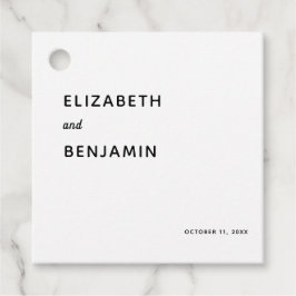 Etiquetas Para Recuerdos Elegante Boda Minimalista Simple Tipografía Negro