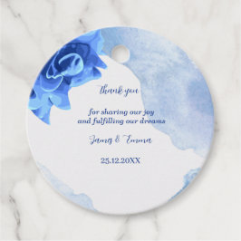 Etiquetas Para Recuerdos Elegante Boda personalizado de flor azul