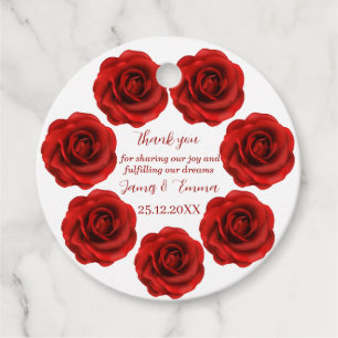Etiquetas Para Recuerdos Elegante Boda personalizado de flor roja