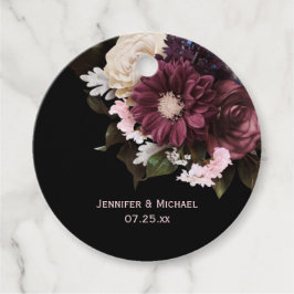 Etiquetas Para Recuerdos Elegante Boda Rubor Pink and Burgundy Bouquet |