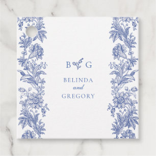 Etiquetas Para Recuerdos Elegante Boda Rústico Rústico Francés Floral Azul