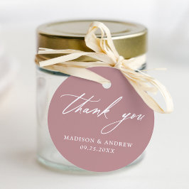 Etiquetas Para Recuerdos Elegante caligrafía Rosa  Boda Gracias