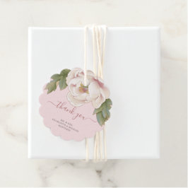 Etiquetas Para Recuerdos Elegante Capullo de Peonía Floral Agradecimiento F