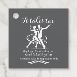 Etiquetas Para Recuerdos Elegante celebración de cumpleaños conjunta de par