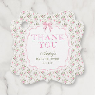 Etiquetas Para Recuerdos Elegante Chica de barba rosa lindo Baby Shower Gra
