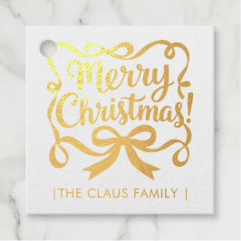 Etiquetas Para Recuerdos Elegante cinta de Navidad con caligrafía
