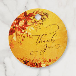 Etiquetas Para Recuerdos Elegante color de agua rojo y Boda de noinsettia d