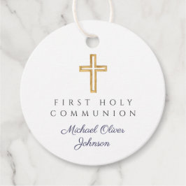 Etiquetas Para Recuerdos Elegante cruz azul de la marina Primera ronda de l