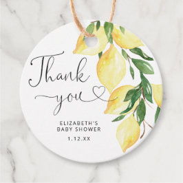 Etiquetas Para Recuerdos Elegante Ducha De Limón Gracias A Favor Tags