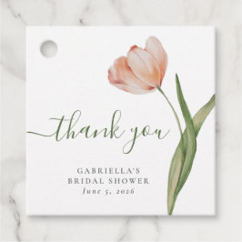 Etiquetas Para Recuerdos Elegante ducha de novia en tulipán verde acuarela