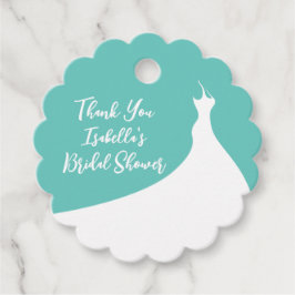 Etiquetas Para Recuerdos Elegante ducha de novia Gracias a la turquesa