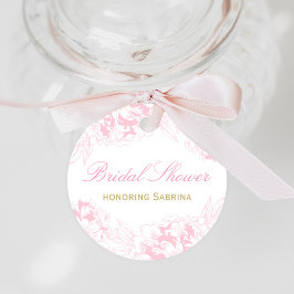 Etiquetas Para Recuerdos Elegante ducha de novias con flores de oro rosado