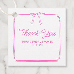 Etiquetas Para Recuerdos Elegante ducha de novias rosada caliente gracias
