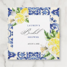 Elegante ducha mediterránea con flores de limón fl