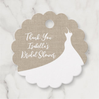 Etiquetas Para Recuerdos Elegante ducha nupcial Gracias Burlap
