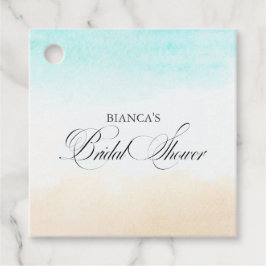 Etiquetas Para Recuerdos Elegante ducha tropical costera de novias