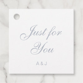 Etiquetas Para Recuerdos Elegante Dusty Blue Script Marcas Favor Tags