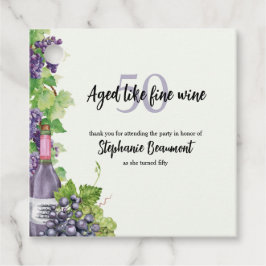Etiquetas Para Recuerdos Elegante Edad Como Fiesta de Vino Fino 50 Cumpleañ