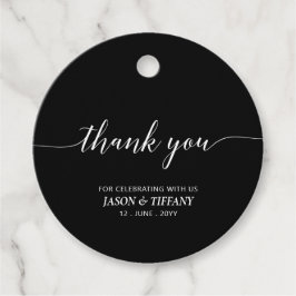 Etiquetas Para Recuerdos Elegante escritura en negro y blanco, agradecimien