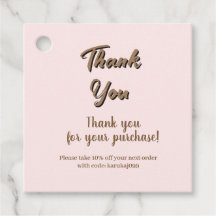 Elegante escritura tarjeta de regalo rosa sonrojad
