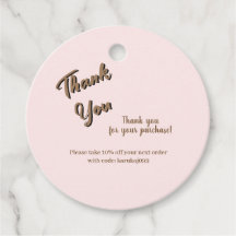 Elegante escritura tarjeta de regalo rosa sonrojad