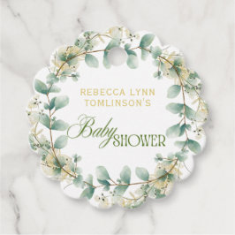 Etiquetas Para Recuerdos Elegante Eucalyptus Sexo Neutral Baby Shower